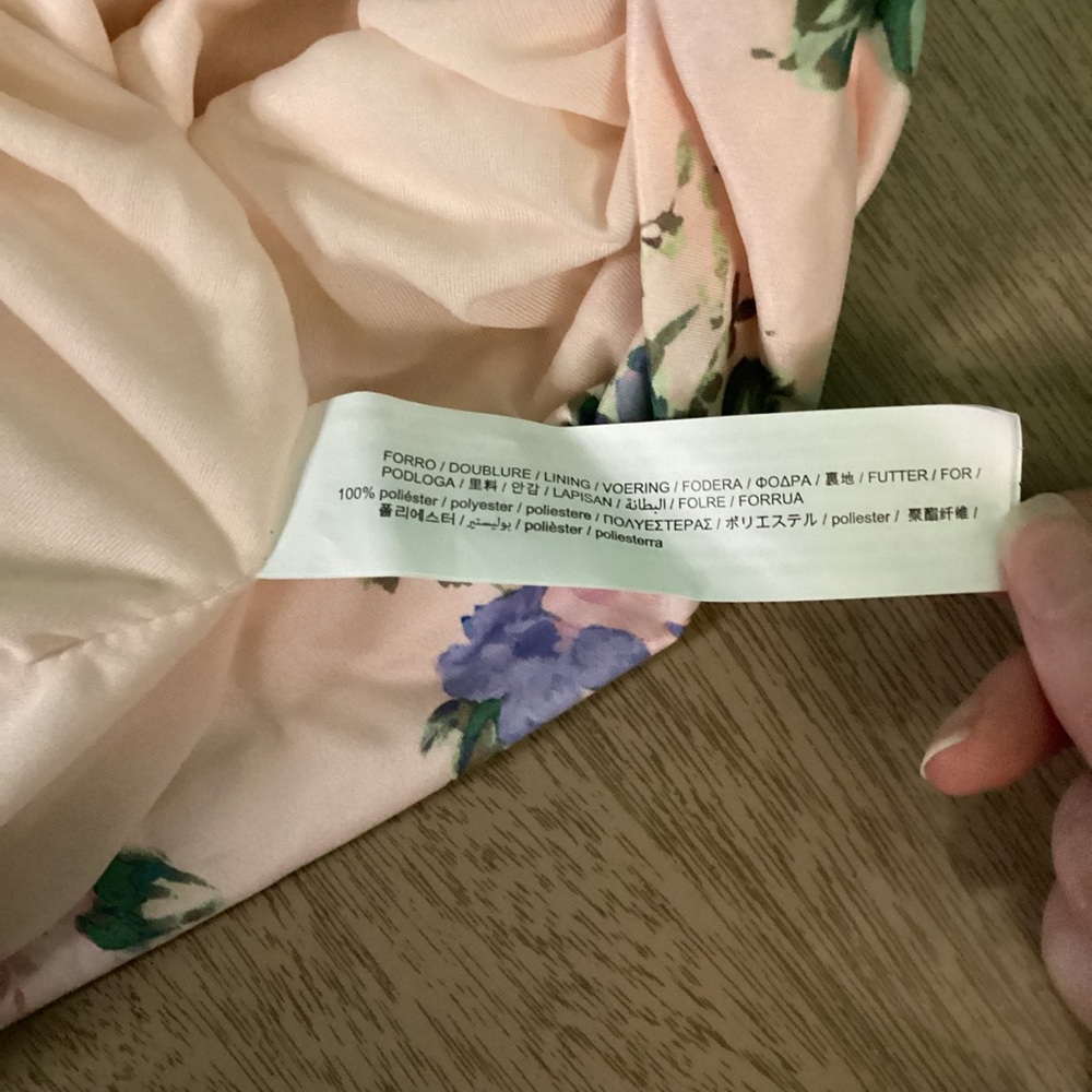 Zara Pink Floral Backless Halter Mini Dress Size Medium NWT - Picture 6 of 14